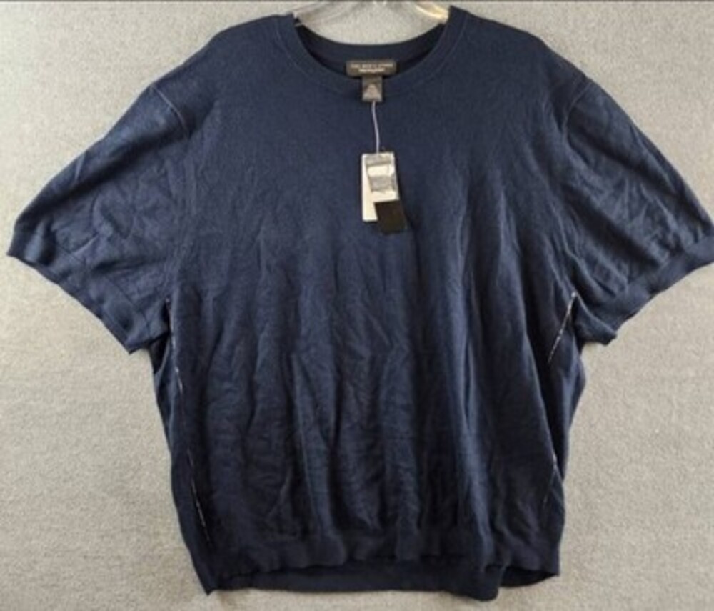 The Men's Store at Bloomingdale's Cashmere Blend Sweater Tee XXL True Navy S/S